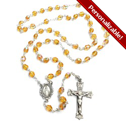 Bohemian Glass November Birthstone Rosary