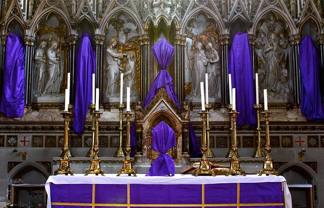 Read about the tradition of veiling the altar crucifix and other holy images during the height of Lent