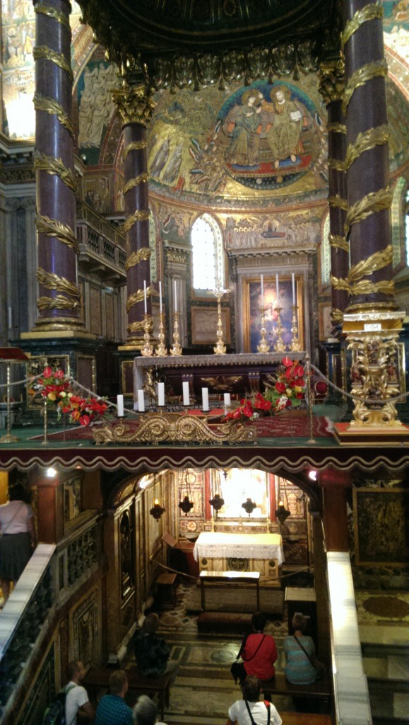 Main altar of Basilica of Santa Maria Maggiore, or St. Mary Major, in Rome 