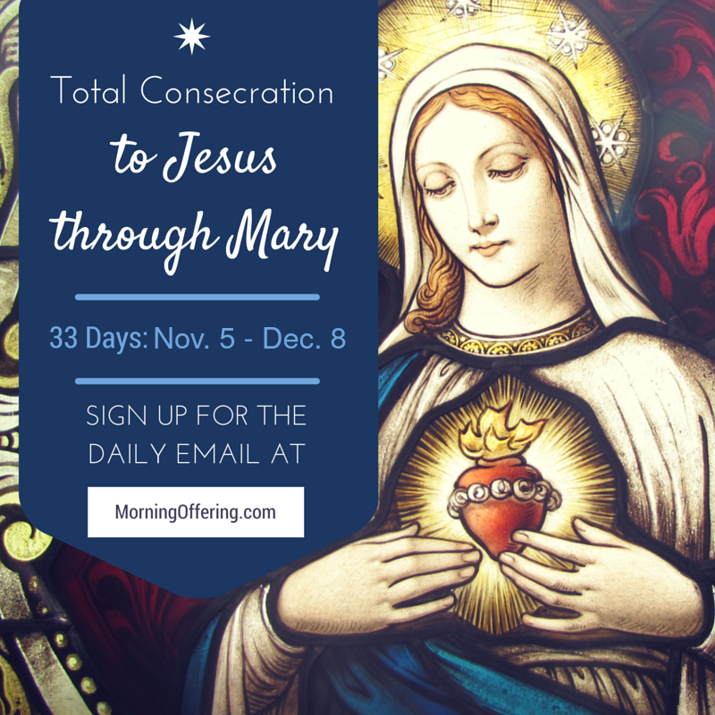 Total Consecration to Jesus Through Mary with the Morning Offering Nov 5th - Dec 8th