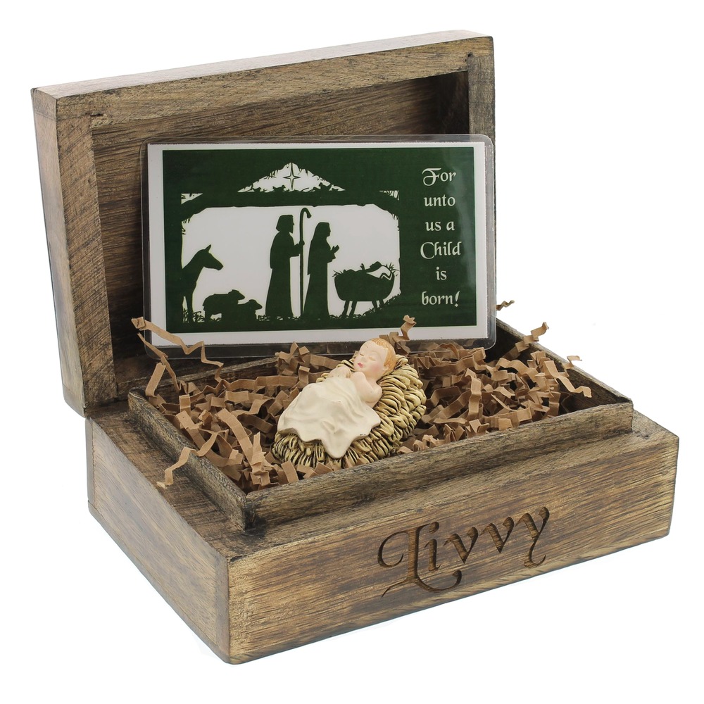 Personalized Baby Jesus Box for Kids with Instructions 