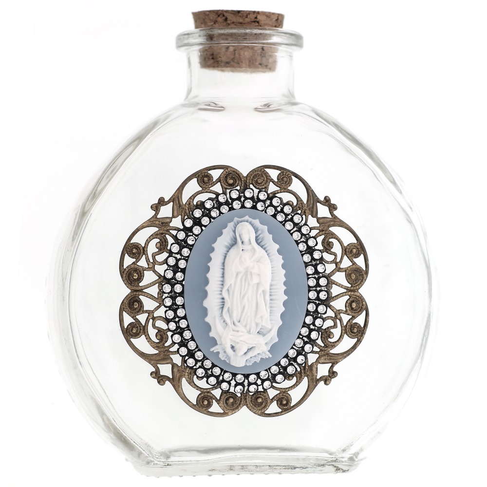 Holy Water Bottle with Guadalupe Cameo
