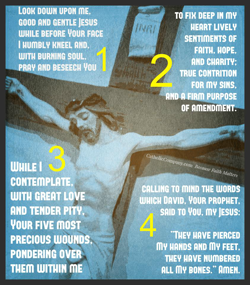 Traditional (and indulgenced) Catholic prayer to recite before a crucifix 