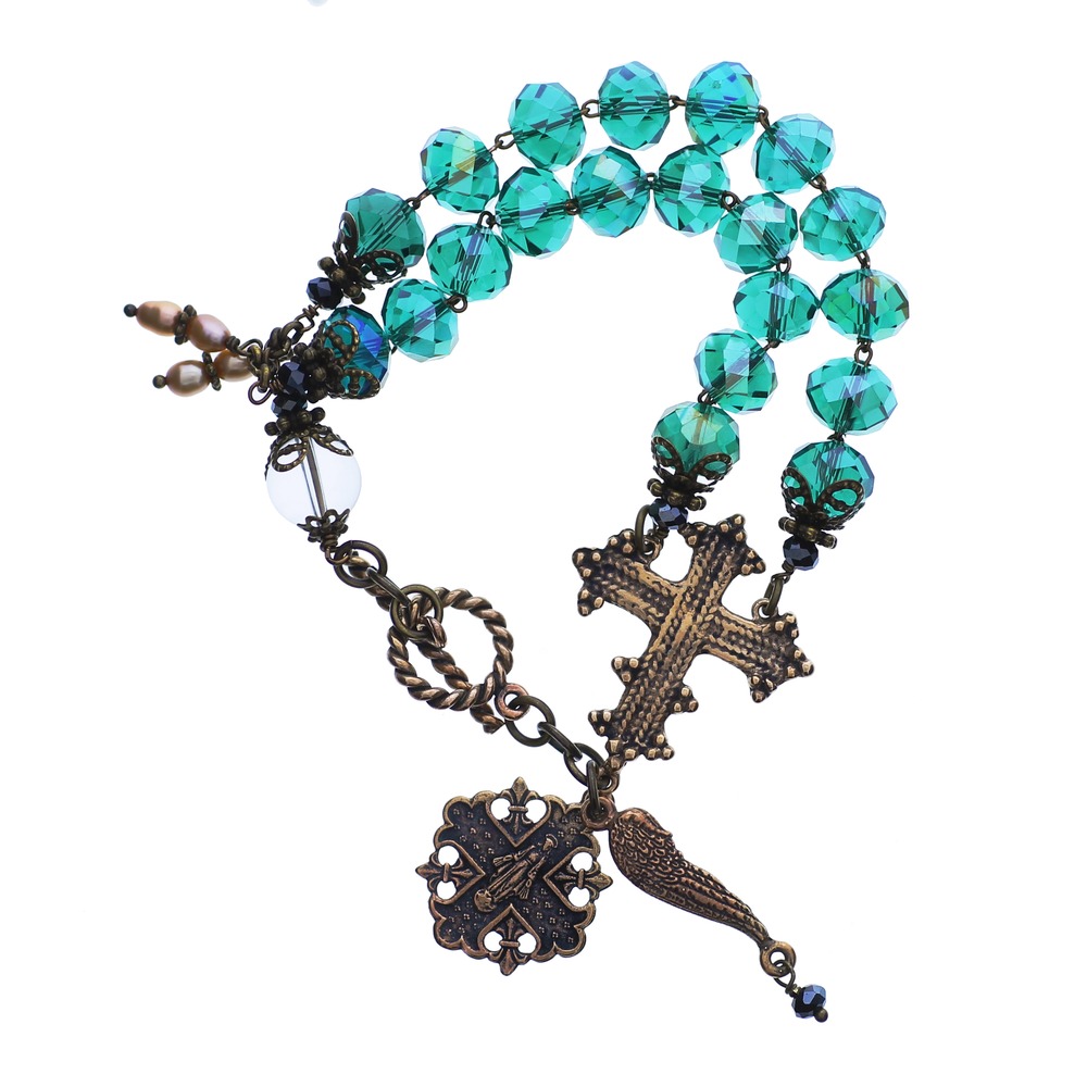 Vintage Blues Rosary Bracelet