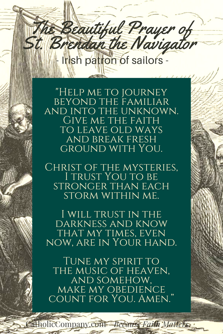 Prayer of St. Brendan the Navigator Irish Patron of Sailors