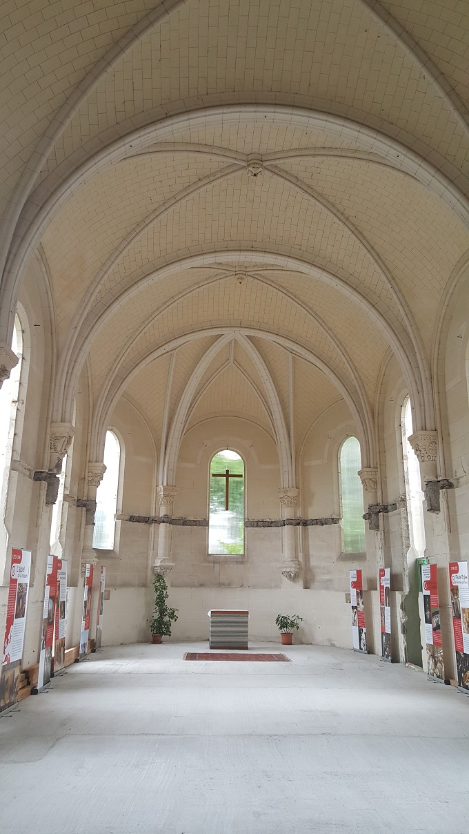 Inside the unfinished Basilica Our Lady of the Rosary in Prouilhe, France, the cradle of the Dominican Order.