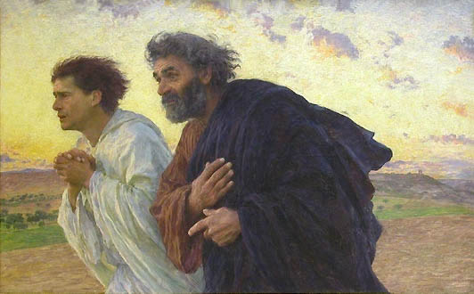 Running to the tomb by Eugène Burnand