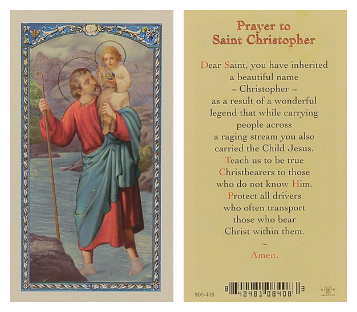 St. Christopher prayer card