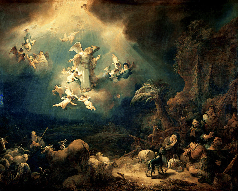 Angels announcing Christ's birth to the shepherds by Govert Flinck