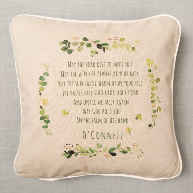 Personalized Irish Blessing Pillow
