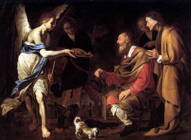 St. Raphael instructs Tobias on how to heal Tobit