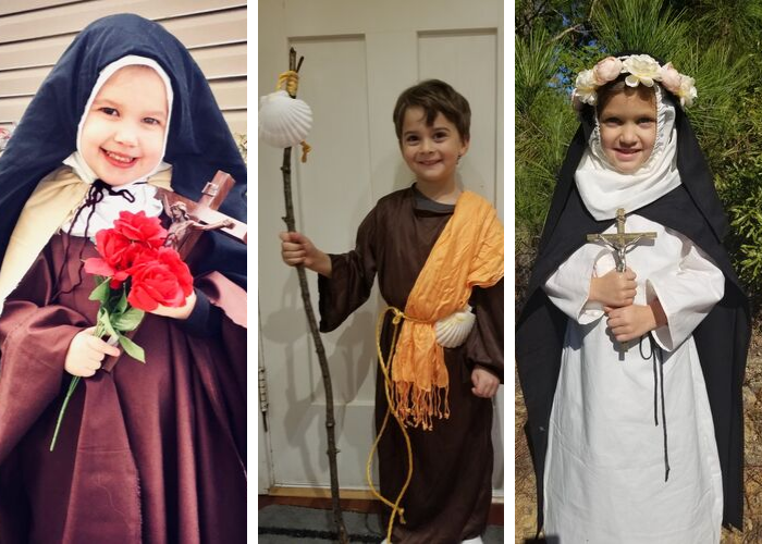 Children dressed as saints for All Saints Day