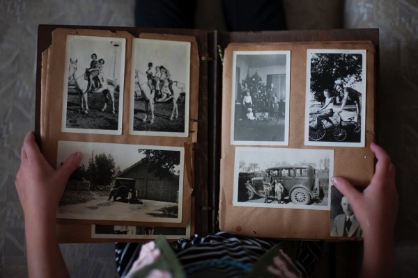 Looking at old family photos